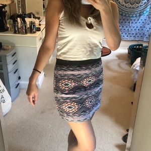 Tribal style body con skirt